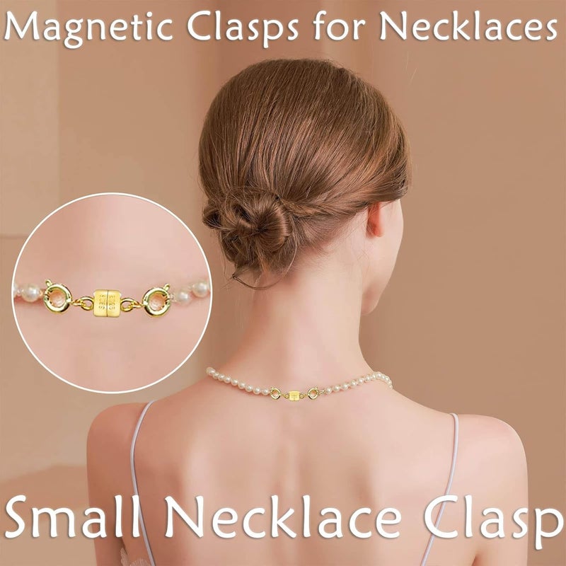 Qulltk Double Magnetic Necklace Clasps and Closures 14K Gold and Silver Bracelet Extender Jewelry Clasps Converters for DIY Jewelry Making - Image 5